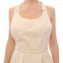 Abito da tè bianco al ginocchio con scollo all'americana - IT44-L