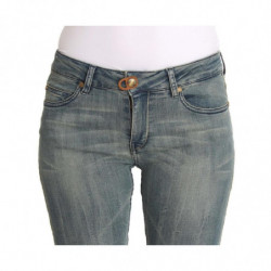 Jeans attillati slim fit in cotone elasticizzato lavato blu - W27