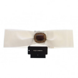 Cintura da passerella vita larga ottone cristalli bianchi - IT46-XL