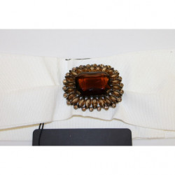 Cintura da passerella vita larga ottone cristalli bianchi - IT46-XL