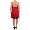 Lingerie di abito in pizzo di seta nero rosso - IT1 - XS