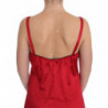 Lingerie di abito in pizzo di seta nero rosso - IT1 - XS