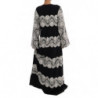 Abito caftano in pizzo floreale di seta nera - IT38-XS