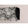 Abito caftano in pizzo floreale di seta nera - IT38-XS