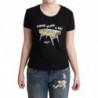 T-shirt con stampa Come Play 4 Us in cotone nero - IT46-XL