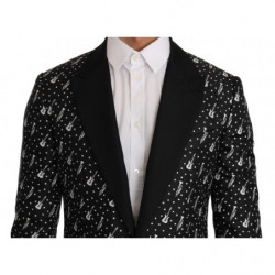 Giacca blazer per chitarra jazz in seta nera - IT46 - S