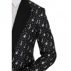 Giacca blazer per chitarra jazz in seta nera - IT46 - S