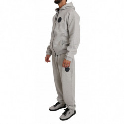 Set tuta da ginnastica con pantaloni maglione di cotone grigio - 4XL