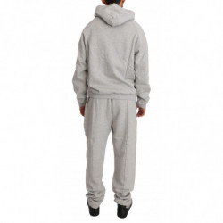 Set tuta da ginnastica con pantaloni maglione di cotone grigio - 4XL
