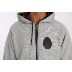 Set tuta da ginnastica con pantaloni maglione di cotone grigio - 4XL