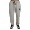 Set tuta da ginnastica con pantaloni maglione di cotone grigio - 4XL