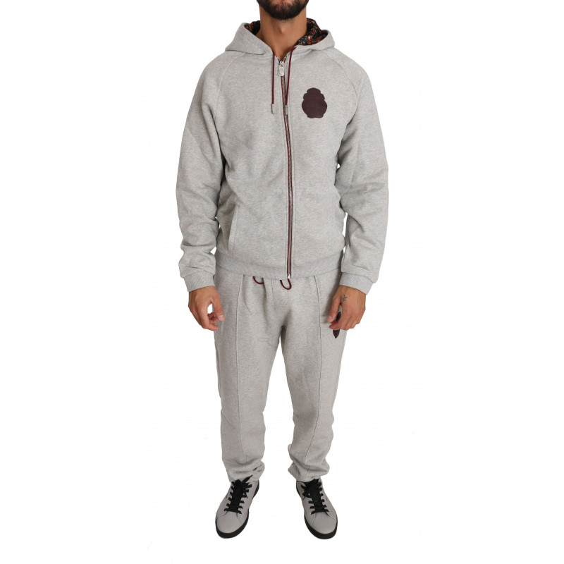Tuta pantaloni maglione di cotone grigio - 3XL