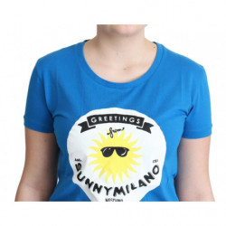 T-shirt con stampa Sunny Milano in cotone blu - IT40-S