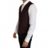 Gilet gilet in lana e seta con motivo viola - IT48 - M