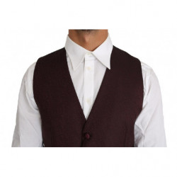 Gilet gilet in lana e seta con motivo viola - IT48 - M