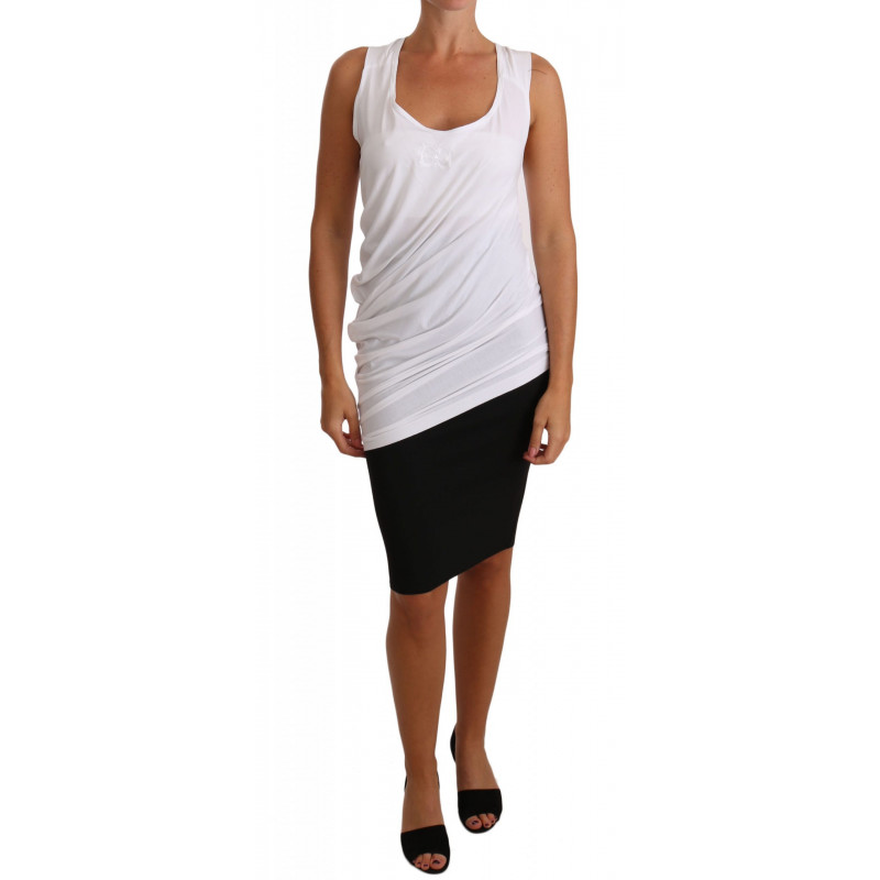 Canotta bianca T-shirt CAVALLI in maglia - IT50 - XXL