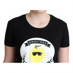 T-shirt con stampa Sunny Milano in cotone nero - IT44-L