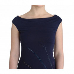 Abito tubino decorato blu - IT44-L