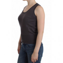 Canotta in maglia marrone - S