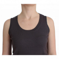 Canotta in maglia marrone - S
