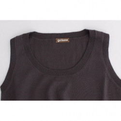 Canotta in maglia marrone - S
