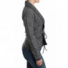 Cardigan in maglia di lana grigia - IT44-L