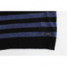Maglione scollo a V a righe nere - XS