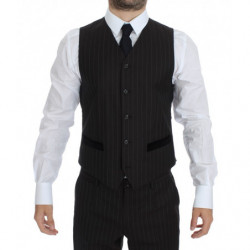 Smoking da abito slim in 3 pezzi di lana a righe marroni - IT44 - XS