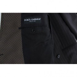 Smoking da abito slim in 3 pezzi di lana a righe marroni - IT44 - XS