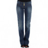 Jeans con taglio a stivale in cotone elasticizzato lavato blu - W24