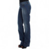 Jeans con taglio a stivale in cotone elasticizzato lavato blu - W24