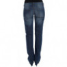 Jeans con taglio a stivale in cotone elasticizzato lavato blu - W24
