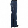 Jeans con taglio a stivale in cotone elasticizzato lavato blu - W24
