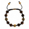 Bracciale in argento 925 con occhio di tigre marrone CZ - S