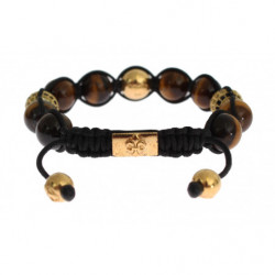 Bracciale in argento 925 con occhio di tigre marrone CZ - S