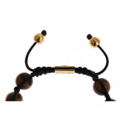 Bracciale in argento 925 con occhio di tigre marrone CZ - S