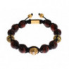 Bracciale in argento 925 dorato con occhio di tigre rosso CZ - S