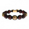 Bracciale in argento 925 dorato con occhio di tigre rosso CZ - S