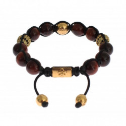 Bracciale in argento 925 dorato con occhio di tigre rosso CZ - S