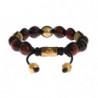 Bracciale in argento 925 dorato con occhio di tigre rosso CZ - S