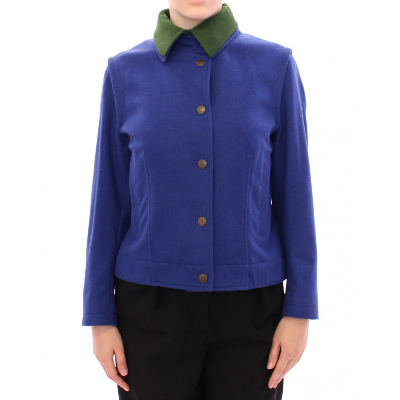 Cappotto Giacca Asburgo in Lana Verde Blu - IT38 - S