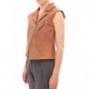 Gilet giacca di pelle marrone - IT42-M