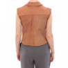 Gilet giacca di pelle marrone - IT42-M