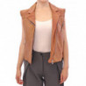 Gilet giacca di pelle marrone - IT42-M