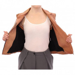 Gilet giacca di pelle marrone - IT42-M