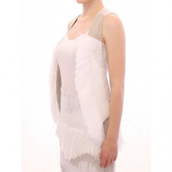 Giacca con gilet aperto sul retro con ciglia bianche - IT40-S