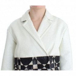 Giacca in pelle corta nera bianca - IT40-S