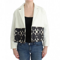 Giacca in pelle corta nera bianca - IT40-S