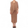Abito da cocktail tubino in seta drappeggiato marrone - IT44-L