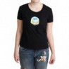 T-shirt a maniche corte in cotone stampato nero - IT40-S